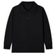 thumbnail image 2 of Ceisia Kids' Solid Color Long Sleeve Polo Shirt for Back-to-School & Casual Wear Black 5 Years Gifts, 2 of 3