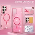 thumbnail image 6 of Glitter Magnetic Case for Galaxy S24 Ultra Case Clear Bling Sparkly Luxury Shockproof Slim Case Cover for Samsung Galaxy S24 Ultra 6.8"- Pink, 6 of 14