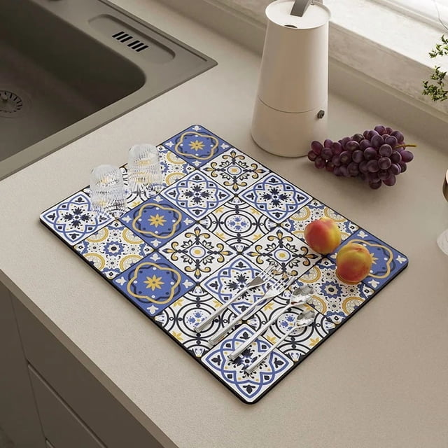 Estera for máquina de café, estera protectora for barra de cocina, estera aislante sin lavado, venta al por mayor, estera de drenaje de barro de diatomeas, mesa absorbente de agua de secado rápido