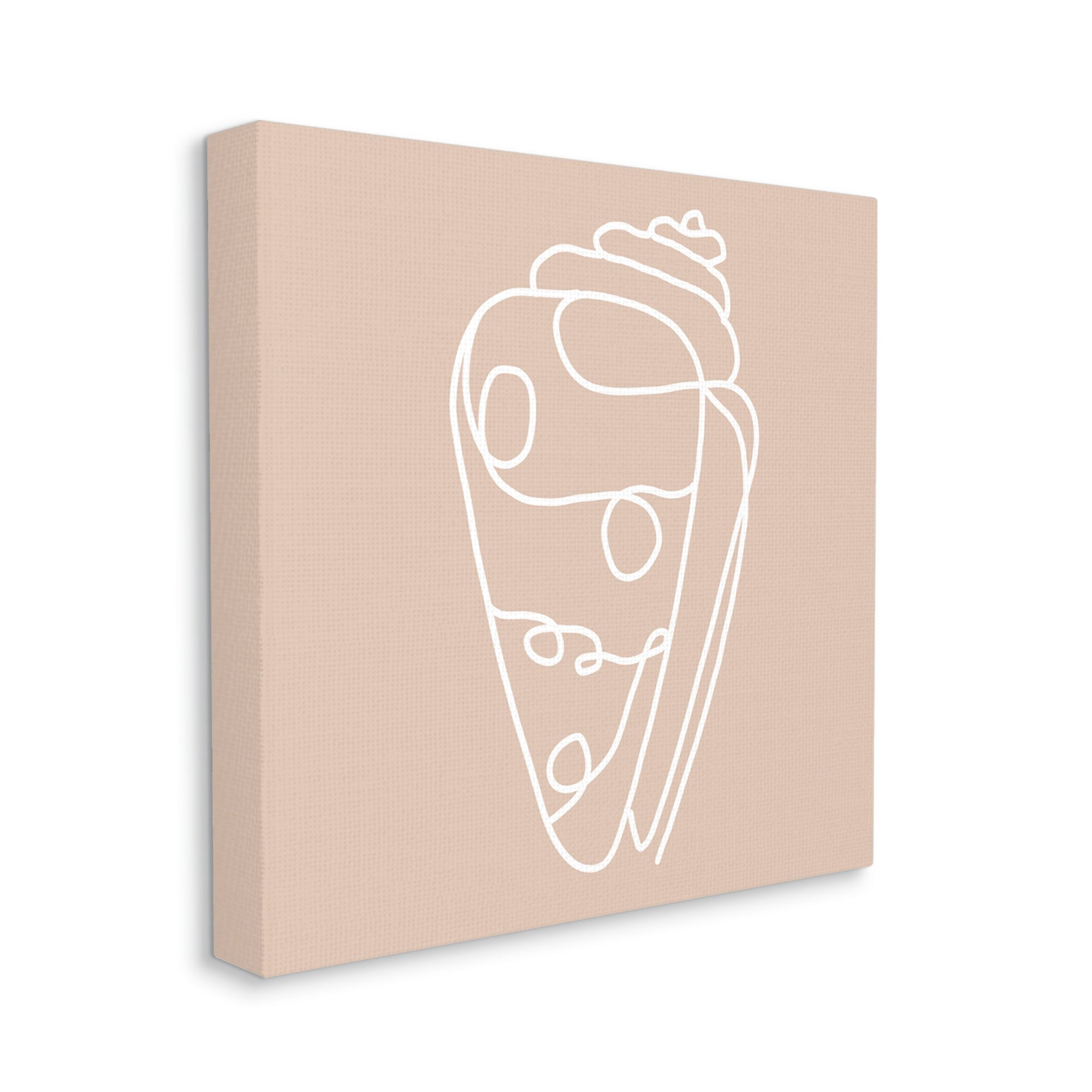Stupell Industries Patterned Sea Shell Line Doodle Beach Ocean Graphic Art Gallery Wrapped Canvas Print Wall Art, Design by Daphne Polselli