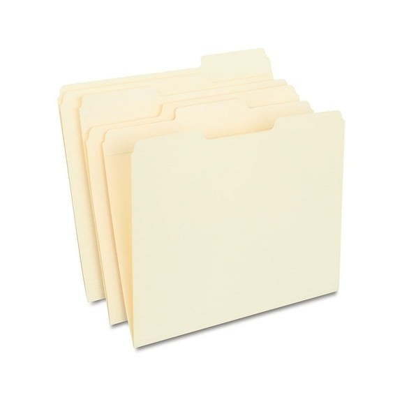 Staples 30% Recycled Reinforced File Folders 1/3-Cut Tab Letter Size Manila 100/Box (ST56682-CC)