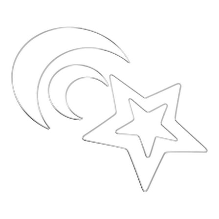 FONDOTIN Wreath Hoop Silver Iron 4Pcs 3.94In