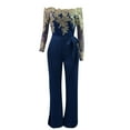 thumbnail image 3 of BKQCNKM Wide Leg Pants For Women Women'S Pants Jumpsuit Wide Leg Romper Off Ladies Up Women Casual Lace Lace Shoulder Playsuit Women'S Jumpsuit Work Pants For Women Blue S, 3 of 5