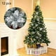 thumbnail image 1 of 12 piezas DIY colgantes de árbol de Navidad flores de Navidad decoraciones colgantes para árbol de Navidad y decoraciones de fiesta decoración de árbol de Navidad (plata) ShuxiuWang  9024735560036, 1 of 1