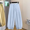 thumbnail image 2 of Rvasteizo Girls Ruffled Hem Pants Wide Leg High Waist Elastic Waist 5-15Y Kids Bottoms 9 Years, 2 of 5