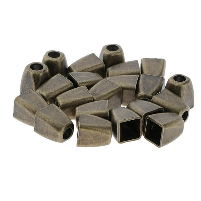 20pcs Metal Zipper Pull Ends Bell Stopper Without Lid Cord Lock End , Bronze