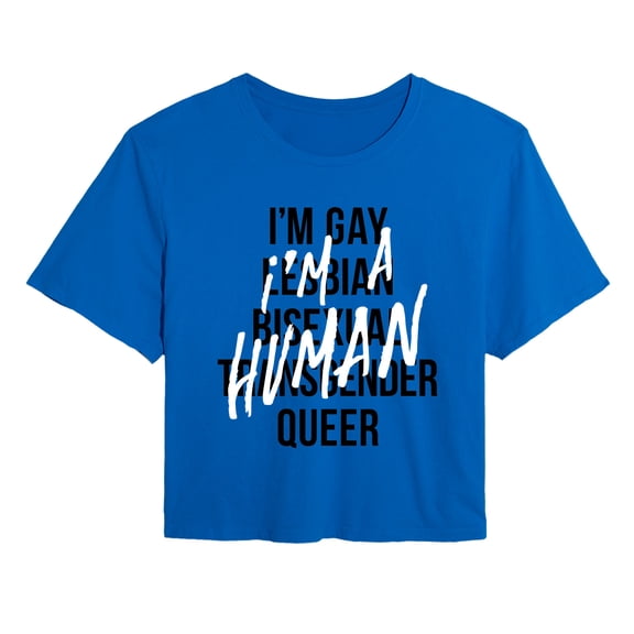 Instant Message - I'm Human LGBTQ Women's Cropped Graphic T-Shirt