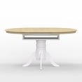 thumbnail image 4 of 7-PC - Oval Butterfly Leaf Dining Table + X-Back Dining Chairs Dining Set in White/Natural, 4 of 10