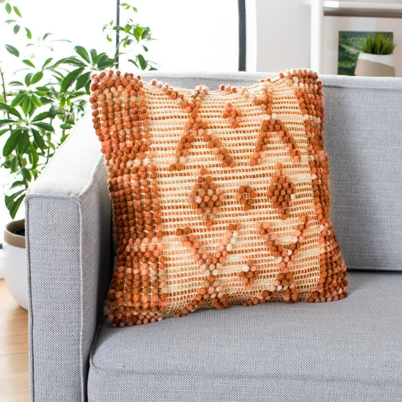 SAFAVIEH Baird Geometric Pillow, 20" x 20", Rust