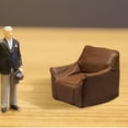 thumbnail image 1 of Sofá individual en miniatura, mini sofá de juguete para niños, mini sillón de lectura con respaldo para decoración de paisajes de casas de muñecas a marrón, 1 of 8