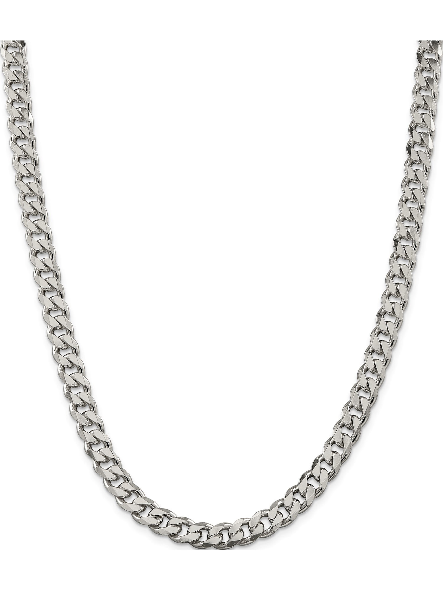 UNISEX MADE IN ITALY 925 Sterling silver 8mm wide CURB 18"-24" CHAIN Necklace 