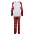 thumbnail image 3 of Meihuid Matching Family Pajamas Sets Christmas Matching Holiday Pjs Letter Print Top and Plaid Pants Sleepwear, 3 of 7