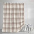 thumbnail image 3 of Beige Checked Shower Curtains for Bathroom, Farmhouse Gingham Buffalo Plaid Waterproof Fabric Shower Curtain, Decorative Bathroom Curtain for Bathtub, 36"x72", No Hooks Included, 3 of 9