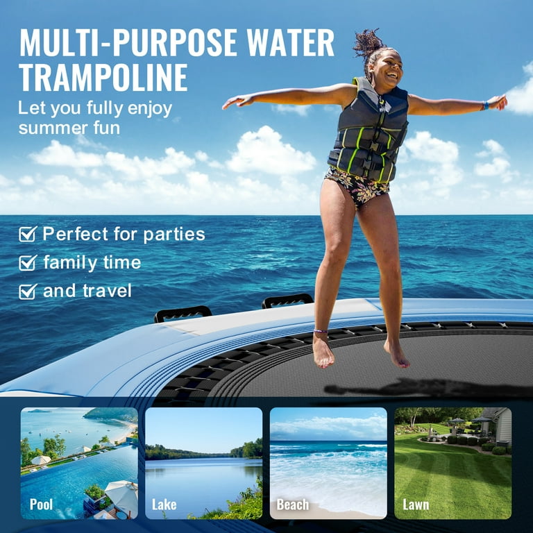 SKYSHALO 10ft Inflatable Water Trampoline Swim Platform Bounce for Pool Lake Toy Walmart