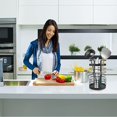 thumbnail image 5 of Porte-ustensiles de Cuisine en acier inoxydable noir - Pour Cuisine - Design moderne - Rangement des ustensiles de Cuisine - Porte-couverts - Organisa, 5 of 5