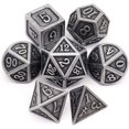 thumbnail image 1 of RV D&D Leather DND Juego de dados de metal poliédrico para mazmorras y dragones Rojo Verde, 1 of 5