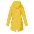 thumbnail image 4 of WTOBBY Women Solid Stripe Mid-Length Waterproof Sun Protective Outdoor Sports Rain Jacket, Hooded Windproof for Hiking and Casual,Yellow 5XL, 4 of 4