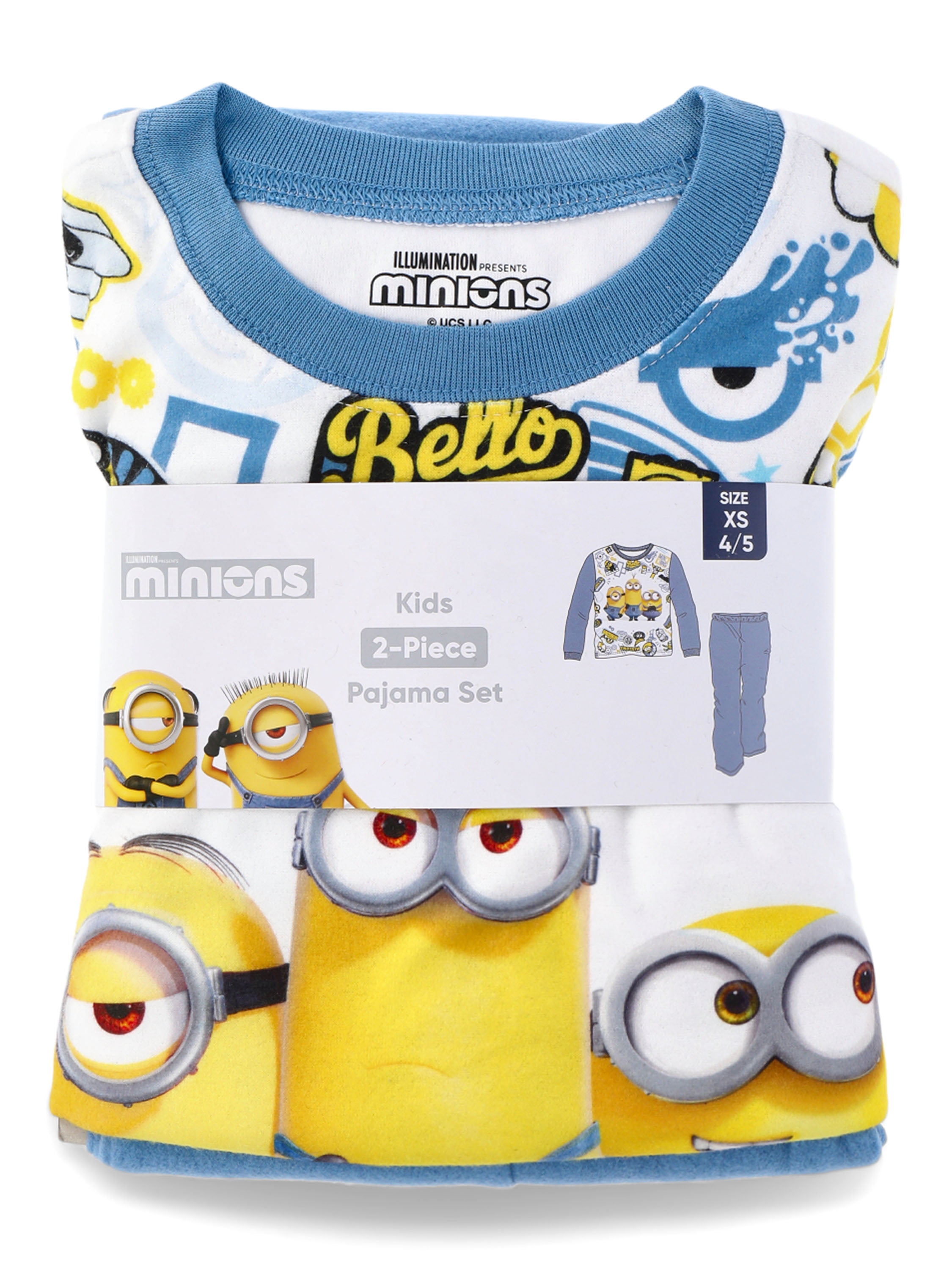 Minions Boys Long Sleeve Top and Pants Pajama Set, 2-Piece, Sizes 4-12