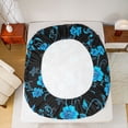 thumbnail image 5 of Homewish 4-Piece Queen Sheet Set - Chic Blue Flowers Exotic Floral Blossom, 5 of 7