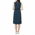 thumbnail image 3 of Leota Women's Mindy Shirred Dot Mock-Neck Waist Midi Dress (Blue, X-Large), 3 of 3