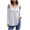 White, variant on Pejock Womens Long Sleeve V-Neck Zipper Hollow Out Tops Soild Color Cold Shoulder Pullover T-Shirt Plus Size Slim Tops Blue S (US Size:14)
