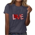 thumbnail image 2 of Pimelu Valentines Shirts for Women Shirts for Women Summer Tops for Women Valentines Day Fashion Love Letter Print Loose Fit Tees Ladies Crewneck Short Sleeve Comfy Blouses, 2 of 6