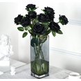 thumbnail image 3 of Morttic 12Pcs Roses Artificial Flowers Realistic Single Stem Flowers Silk Rose Bouquet for Wedding Party Office Home Decor (Black), 3 of 7