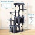 thumbnail image 4 of QinaQin 61 Inch Cat Tree for Large Cats, Multi Level Tower with Oversized Perch, Beds and Sisal Scratching Post, 4 of 7