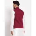 thumbnail image 4 of eloria Men Embroidered Maroon Nehru Jacket for Partywear Festival Waistcoat Indian Vest Blazer Embroidery Design, 4 of 5