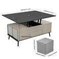 thumbnail image 6 of Lift Top Coffee Table, 3-in-1 Multi-Functional Center Table with 4 Stools, Space Saving Folding Dining Table Coffee Table with Hidden Storage, Convertible Coffee Table to Dining Table for Living Room, 6 of 9