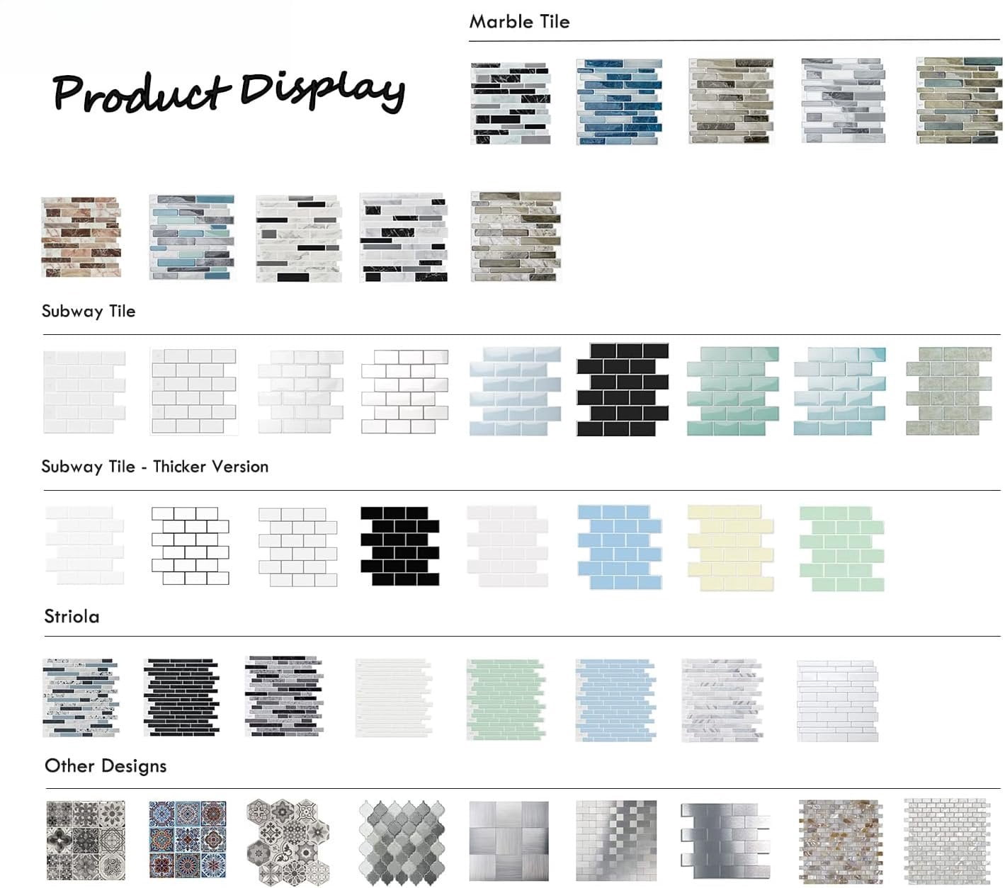 10-Sheet Self-Adhesive Peel and Stick Backsplash for Kitchen, Vinyl Decorative Tiles (Light Gray)