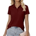 thumbnail image 6 of Women's Polo Shirts Cotton 3-Button Short Sleeve Collared Tops Summer Cool Shirt Uniform Casual Shirts, 6 of 6