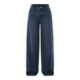 thumbnail image 5 of No Boundaries Baggy Wide Leg Jeans, Women's and Women's Plus, 5 of 5