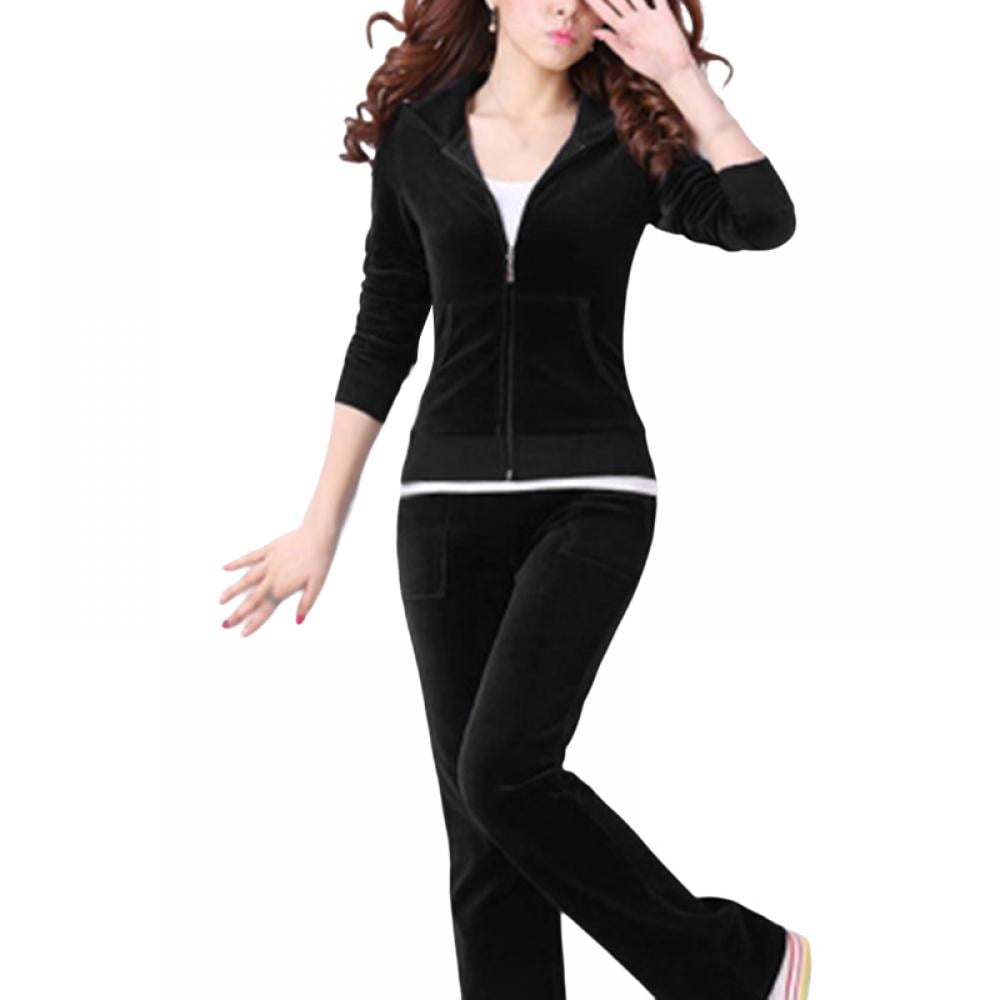 IN'VOLAND Plus Size Sweatsuits Set for Women 2 Piece Tracksuits Velour Outfits Pullover Hoodie and Sweatpants with Pockets