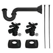 Kingston Brass KPK110P0 Gehry Modern Plumbing Sink Trim Kit with P-Trap, Matte Black