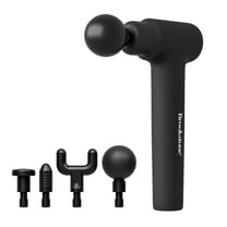 Brookstone Deep Tissue Massage Gun for Pain Relief & Muscle Recovery – 9-Speed Handheld Percussion Massager, 4 Heads, Type-C Rechargeable, Quiet, 3200 RPM, Shockproof Design