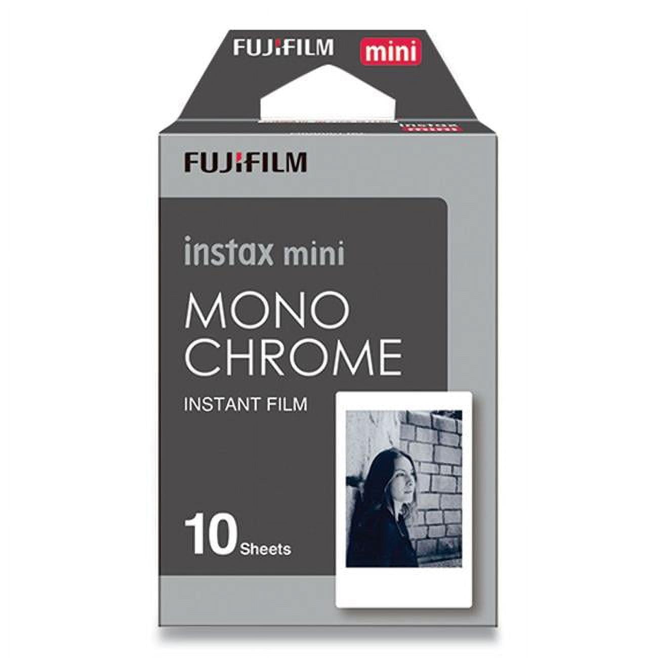 Fujifilm 600017161 Monochrome Portable Instax Film 10 Sheets 2.69 x 4.29