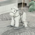 thumbnail image 2 of Kids Bikes Kids Plush Ride-On Rocking Horse with Bear Toy, Children Chair with Soft Plush Toy & Fun Realistic Sounds, White,Kids Riding Toys, 2 of 5