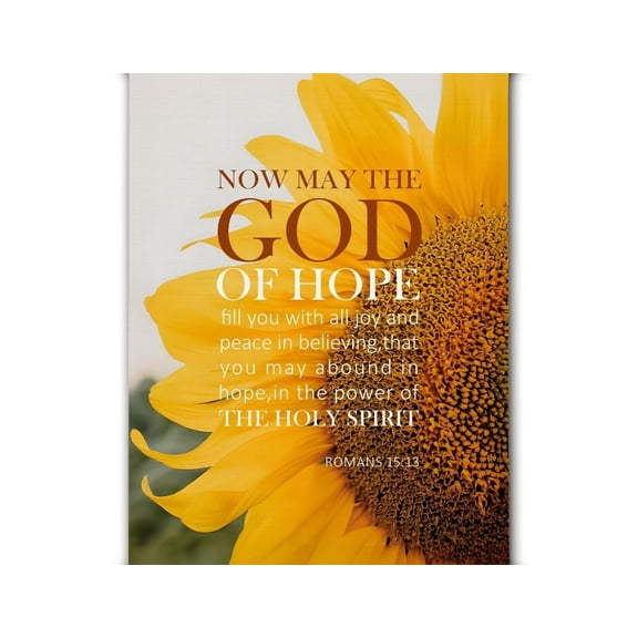 Floral Christian Wall Art Poster, Christian Room Decor, Romans 15:13 Bible Verse Religious Canvas Prints Wall Decor for Home Living Room Office Church