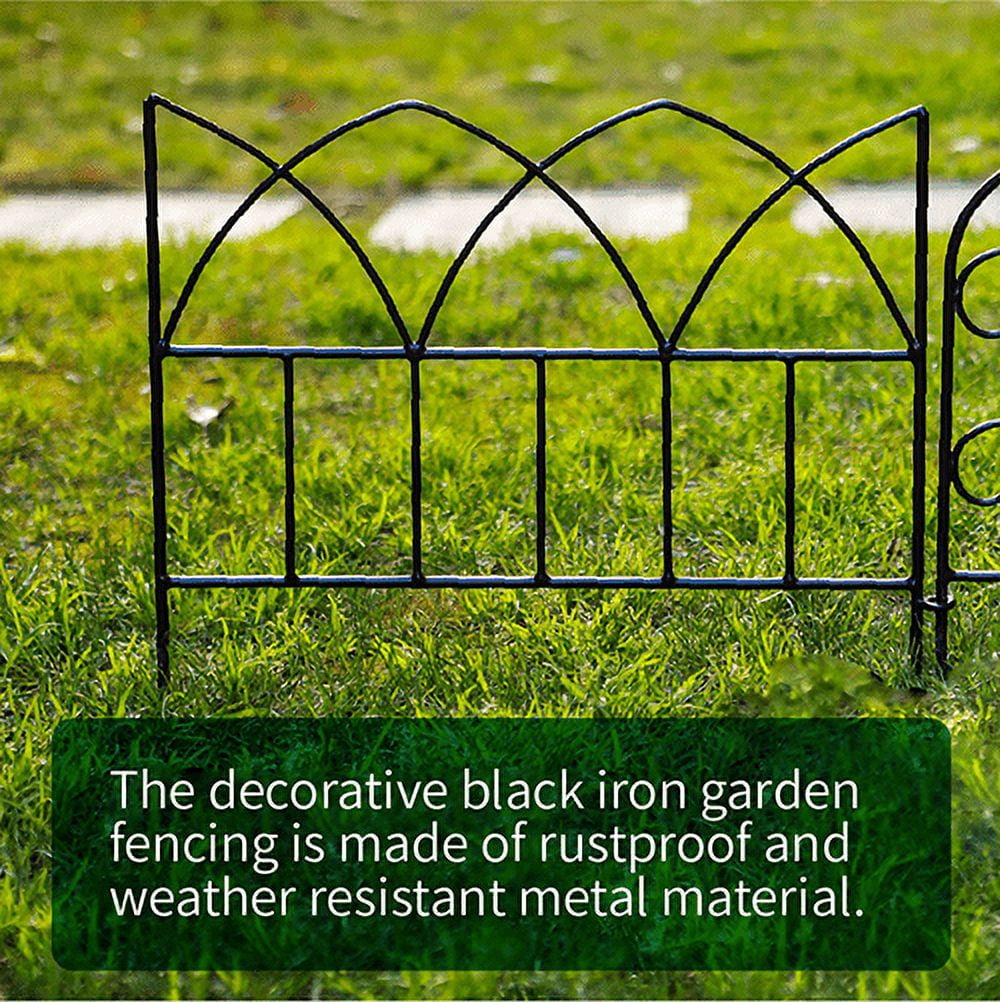 SCENDOR 5 Pack Garden Decorative Fences Panel 18"x16" for Flower Bed Edging Rustproof Dog Fencing for Yard 18 inch