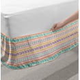 thumbnail image 2 of Orange and Pink Bed Skirt, Hand Drawn Design with Timeless Triangle and Arrow Motifs, Elastic Bedskirt Dust Ruffle Wrap Around for Bedding Decor, 4 Sizes, Multicolor, by Ambesonne, 2 of 2