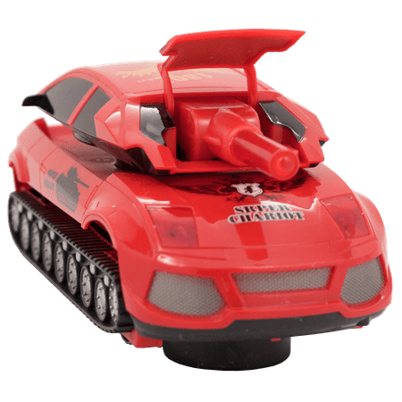 Tank Car - Transformer Car to Tank Undercover Military Vehicle with fun lights and sounds! Great for kids! Cool gift! Futuristic Transforming Race Car (Yellow)