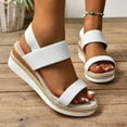 thumbnail image 4 of IUJSOY Espadrilles for Women Platform Sandals Elastic Wedges Heels Casual Open Toe Beach Shoes, 4 of 7