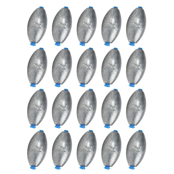 BLUEWING Egg Sinkers Oval Shaped Fishing Weight Lead Sinker for Saltwater Freshwater Fishing,1/4 oz, 20pcs