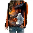 thumbnail image 2 of Heisall Womens Sweatshirts 2025 Autumn Winter Halloween Print Loose Round Neck Long Sleeve Hoodless Fashionable and Personalized Casual Wear, 2 of 5