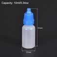 thumbnail image 4 of Uxcell Botella de gotero de plástico azul de 0.34oz, vacía, de boca pequeña, exprimible, 20 pcs, 4 of 6