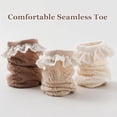 thumbnail image 5 of 5 Pack Toddler Girls Ruffle Socks Eyelet Lace Trim Cotton Frilly Princess Dress Mesh Ankle Socks for 0-3T Infant, 5 of 7