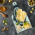 thumbnail image 5 of Compass Cutting Board, All Seeing Eye Compass with Directions Occultism Art Illustration, Decorative Tempered Glass Cutting and Serving Board, Wine Bottle Shape, Dark Blue and White, by Ambesonne, 5 of 5