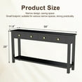 thumbnail image 4 of Kinbor 60 Inch Extra Long Console Table, Modern Entryway Table with Drawers & Storage, Narrow Sofa Table for Living Room, Black, 4 of 10