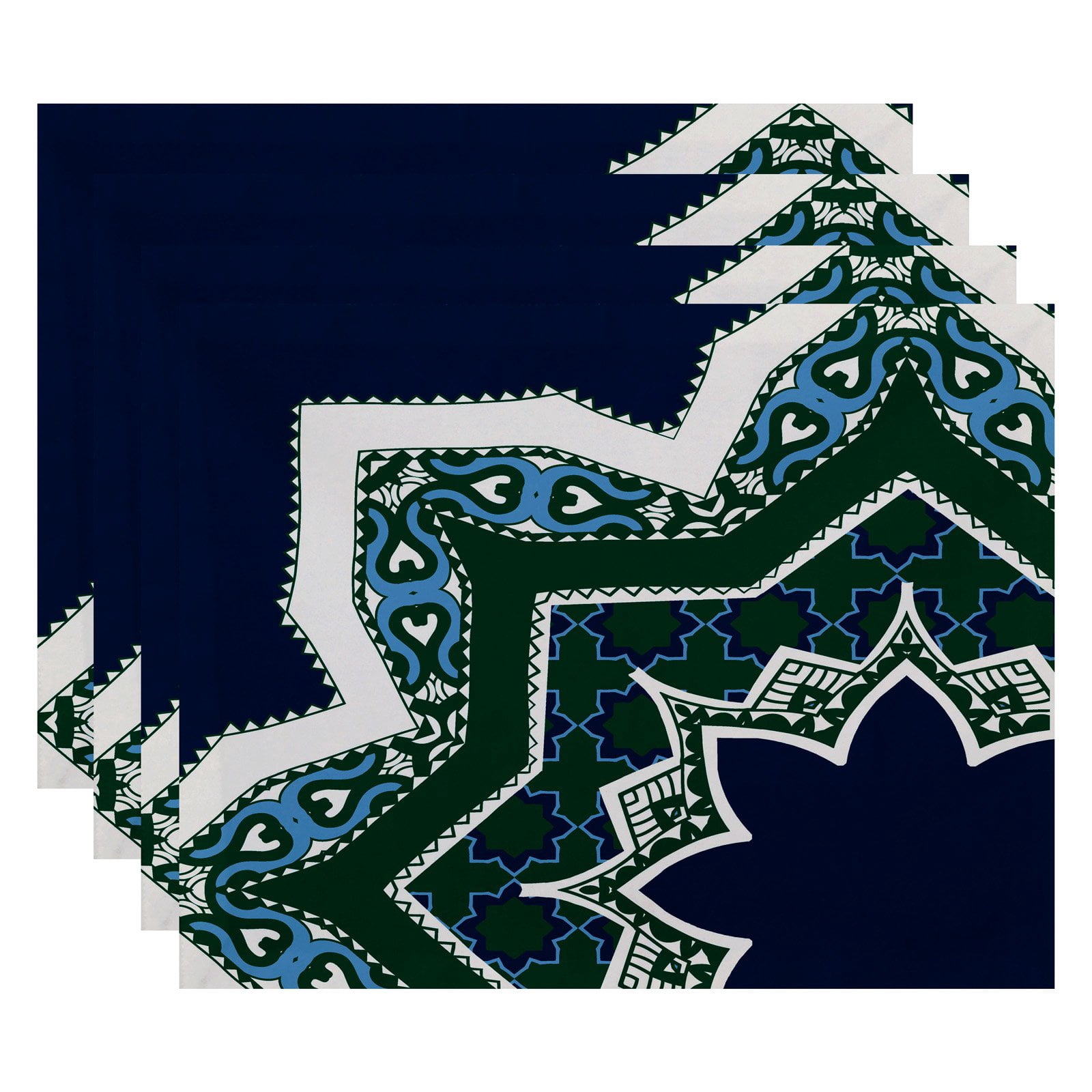 Simply Daisy 18" x 14" Rising Star Geometric Print Placemats, Set of 4